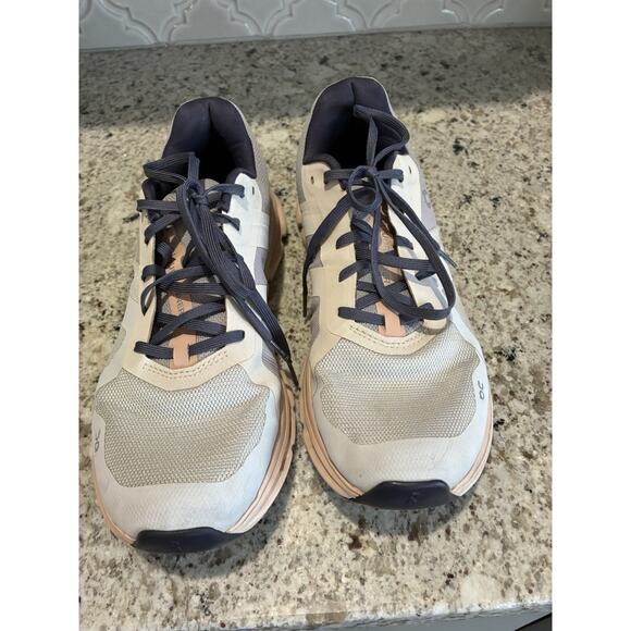 On Running Womens Cloudrunner Running Shoe Size 9.5 Gray Peach Sneaker
